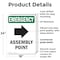 Signmission Assembly Point (Right Arrow) With Symbol, 18 in W x Rectangle, Plastic OS-2PACK-EM-P-1824-V-10431 - alternate 8